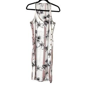 Linen Lux Women's Floral Linen Dress with Side Slits